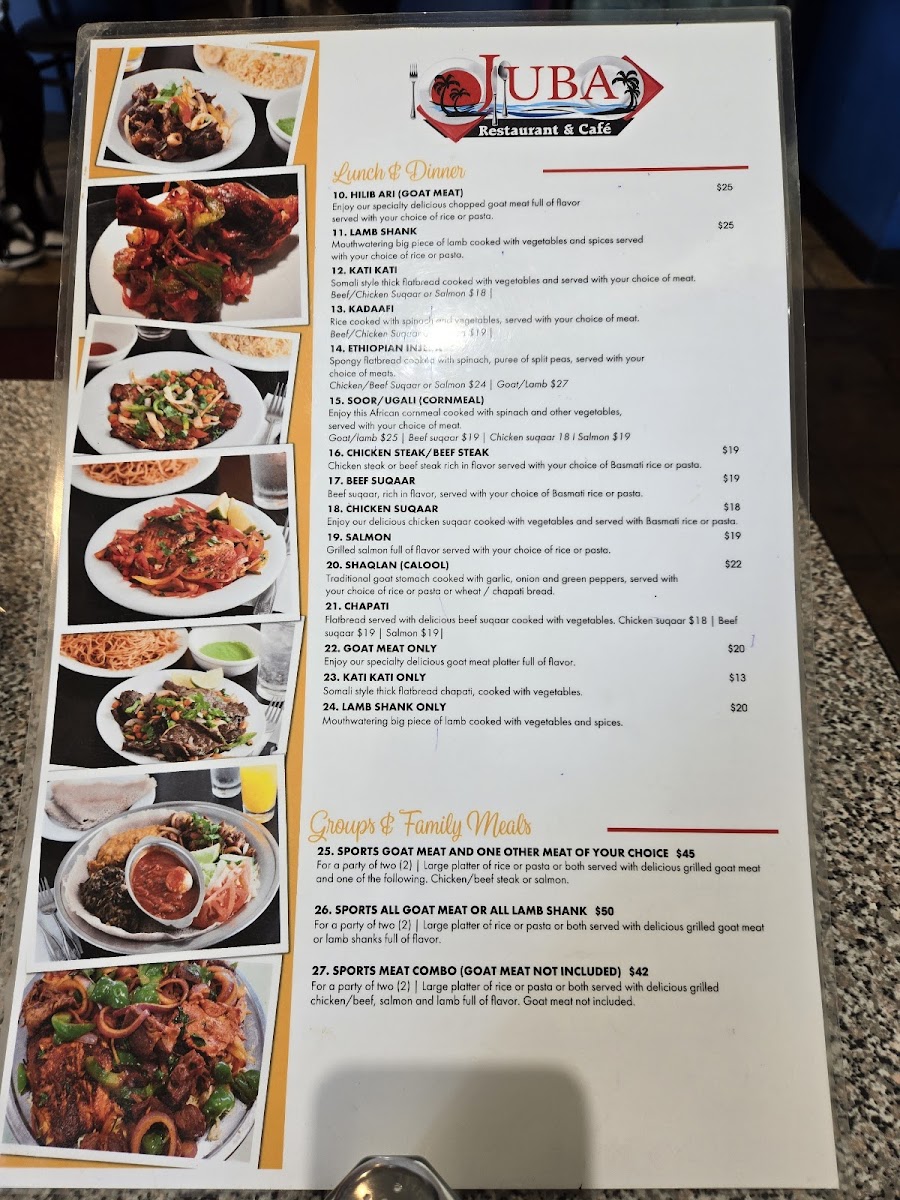 Juba Restaurant & Café Menu - Image 1